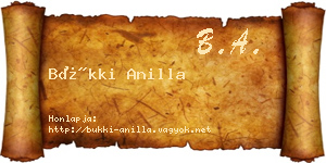 Bükki Anilla névjegykártya